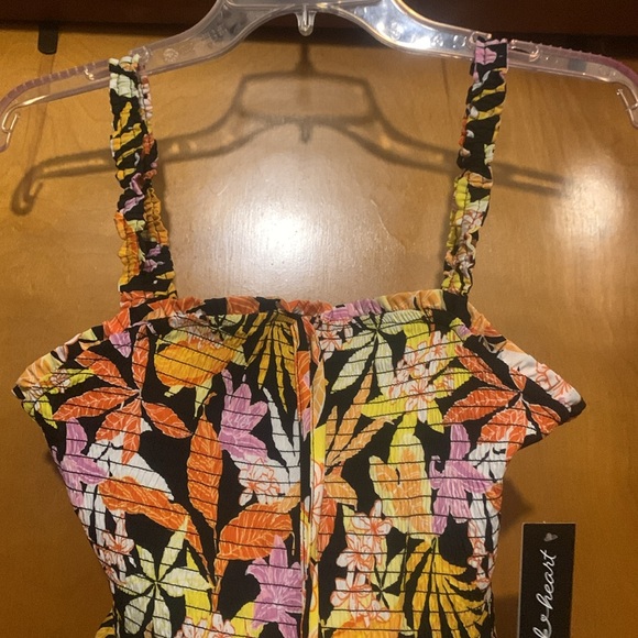 *Clearance-Final* NWT Derek Heart Size M Tropical Floral Romper - Picture 4 of 6